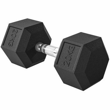 Hexagonal dumbbell, 20 kg, Black