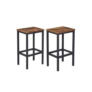 Set of 2 industrial-style bar stools