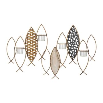 Wall candle holder Fish, for 4 candles, 66 × 40.5 × 9 cm