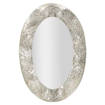 Lustro ścienne Mauro Ferretti Argelux, owalne, srebrne, 87,5 × 128 × 6,5 cm