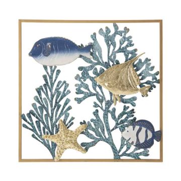 Wall decorative panel Mauro Ferretti Fish, 50.2 × 50.2 × 3.8 cm