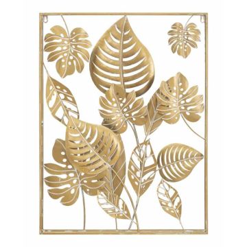 Настенная декоративная панель Mauro Ferretti Jungle Ret, прямоугольная, Золотая, 60 × 80 × 6,5 см