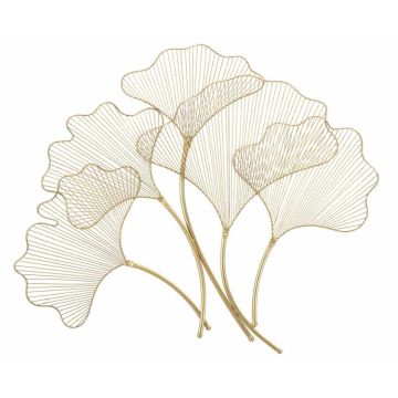Wall decor panel Glam Leaf, Gold, 79 × 68 × 5 cm