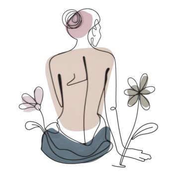 Wall decor panel Lady W/Flower, 80 × 90 × 1.3 cm