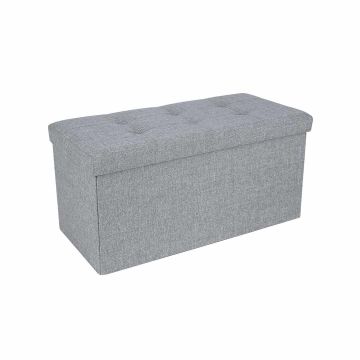 Siedzisko/schowek 76 cm jasnoszary w prążki
