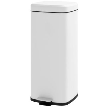 Trash can Homcom 28x35x63.5cm., white