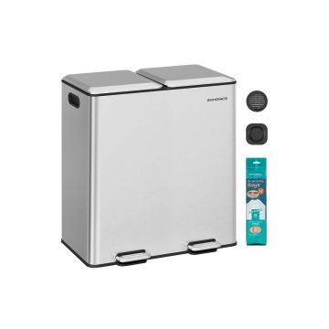 Kosz na śmieci SONGMICS, 2 × 30 l, 58,5 × 64 × 37 cm