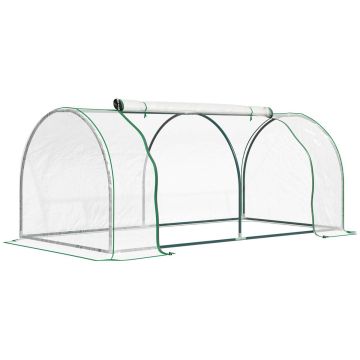 Szklarnia transparentna Outsunny 200x100x80cm, kolor zielony