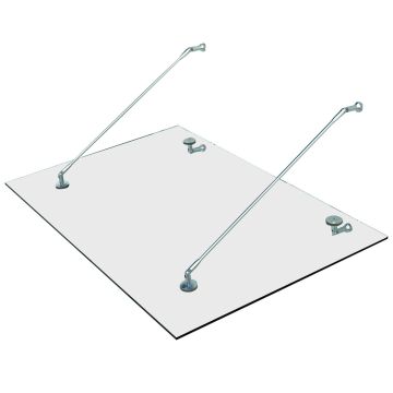 Baldachim transparentny nad drzwi Homcom 150x90cm., kolor srebrny