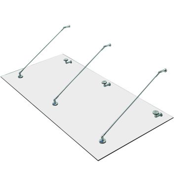 Daszek transparentny nad drzwi Homcom 200x90x1,2cm., kolor srebrny