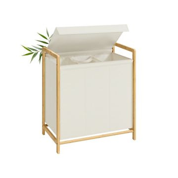 SONGMICS RLH103 laundry basket, 2 compartments, 65 × 40 × 78 cm