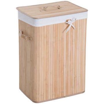 Kosz na pranie 72L Homcom 40x30x60cm., jasnobrązowy/biały