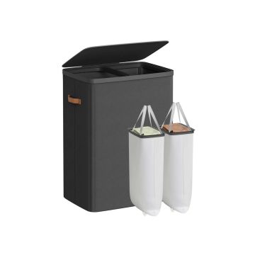SONGMICS laundry basket, 2 compartments, 170 l, 56 × 75 × 40 cm