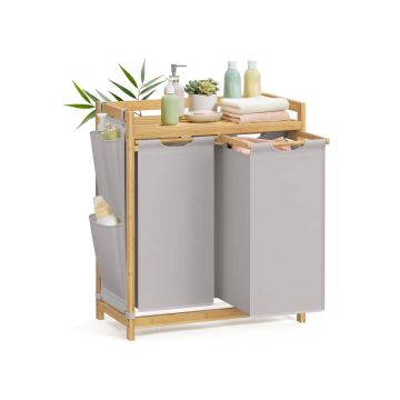 SONGMICS laundry basket, 3 compartments, 150 l, 63 × 33 × 78 cm
