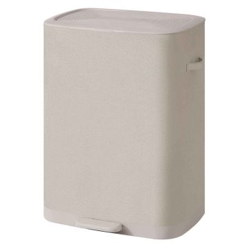 SONGMICS laundry basket LCB832L101, 2 compartments, 160 l, Sand, 56 × 75 × 40.5 cm