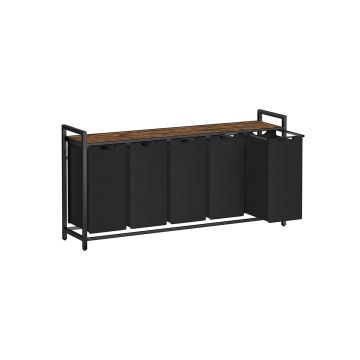 VASAGLE laundry basket, 2 bags, 2 × 46 l, 143.5 × 72 × 33 cm