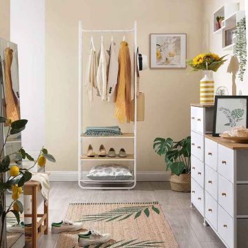 Scandinavian-style clothes rack, white