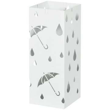Stojak na parasole Homcom 15,5x15,5x40cm., biały