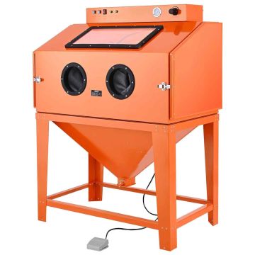 Kabina do piaskowania VEVOR SBC450E, 2 pistolety, zasobnik 117 l, 120 × 157 × 94 cm
