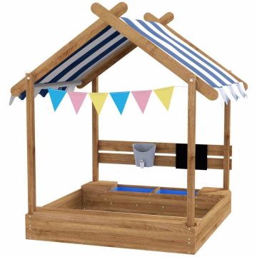 Sandbox, Cottage design with roof, 124 × 116 × 146 cm