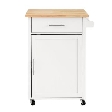 Kitchen cabinet on wheels 68x46x90cm., white/light brown