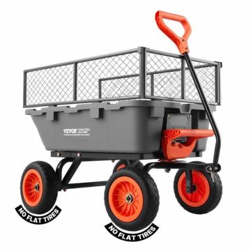 Wózek na odpady ogrodowe VEVOR TC4270C, ładowność 362 kg, 1050 / 1660 × 700 × 500 / 700 mm