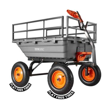 Wózek na odpady ogrodowe VEVOR TC4283, 15 stóp sześciennych, 1240 × 990 × 975 mm