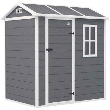 Садовый сарай Outsunny 186x130x199см, серо-белого цвета