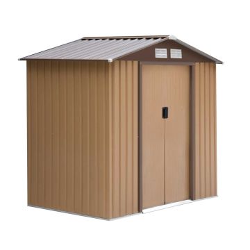 Садовый сарай Outsunny 213x130x185см, светло-коричневый/коричневый цвет
