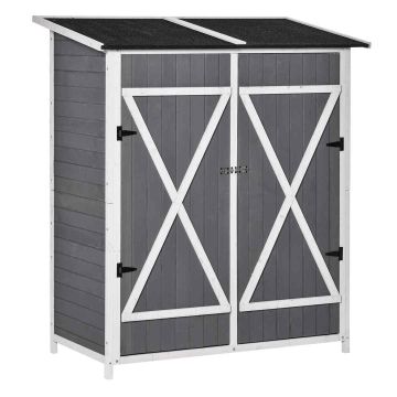 Garden tool cabinet Outsunny 139x75x160cm., gray/white