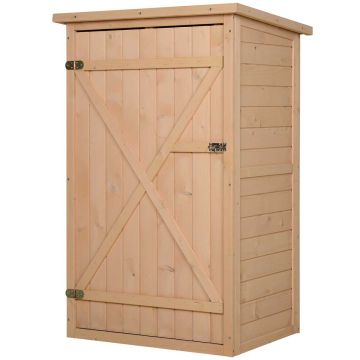 Szafka na narzędzia ogrodowe Outsunny 75x56x115cm, jasnobrązowa