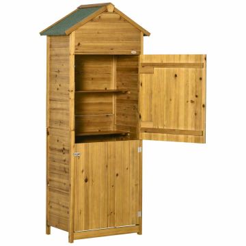 Garden tool cabinet Outsunny 79x49x191.5cm., light brown