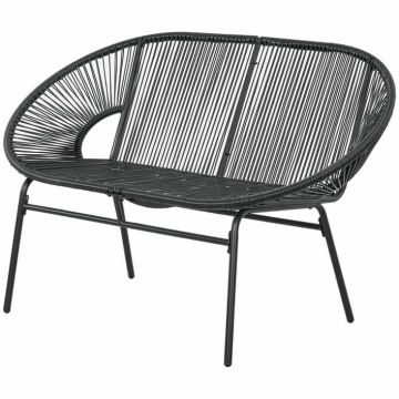 Ławka ogrodowa Outsunny 132x72x83cm, czarna