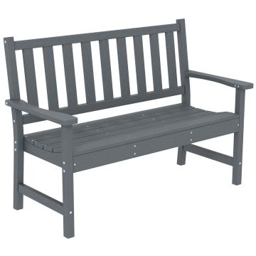 Ławka ogrodowa, 2-osobowa, szara, 130 × 91 × 59 cm