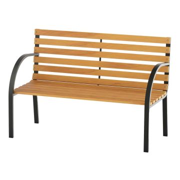Garden bench Outsunny 122x60x83cm., light brown/black