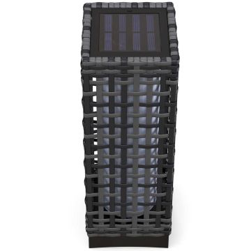 Lampa ogrodowa z baterią solarną Outsunny 15,5x15,5x46cm, ciemnoszara/czarna