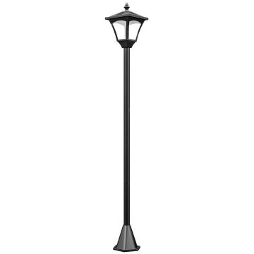 Lampa ogrodowa z baterią solarną Outsunny 15x15x120cm, czarna