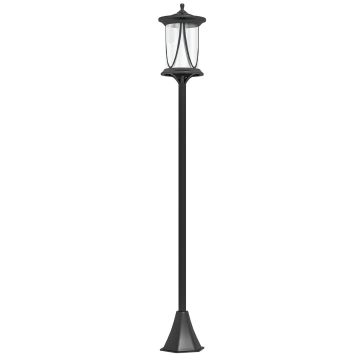Lampa ogrodowa z baterią solarną Outsunny 17x17x127cm, czarna