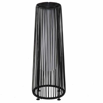 Lampa ogrodowa z baterią solarną Outsunny 21,5x21,5x61cm, czarna