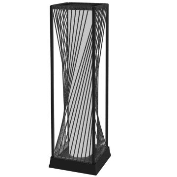 Lampa ogrodowa z baterią solarną Outsunny 22x22x77cm, ciemnoszara/czarna