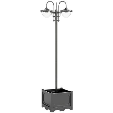 Lampa ogrodowa z baterią solarną Outsunny 60x60x189cm, czarna