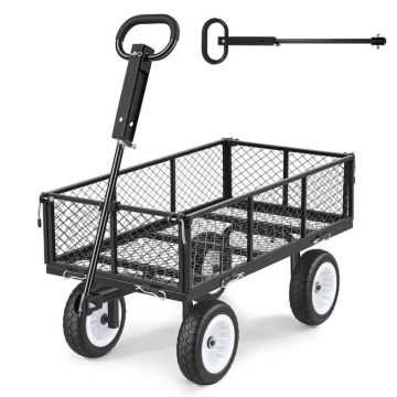 Wózek ogrodowy VEVOR TC-900B, z wyjmowanymi panelami, czarny, 96 × 24,5 × 51 cm