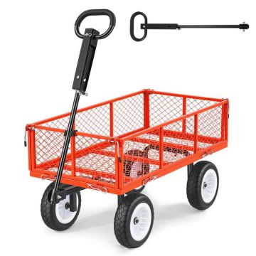 Wózek ogrodowy VEVOR TC-900R, udźwig 408,2 kg, kolor czerwony, 96 × 24,5 × 51 cm