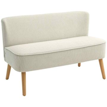 Диван Homcom 117x56,5x77см, кремово-светло-коричневого цвета
