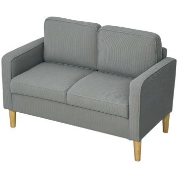 Sofa Homcom 117x63x79cm, szara/jasnobrązowa