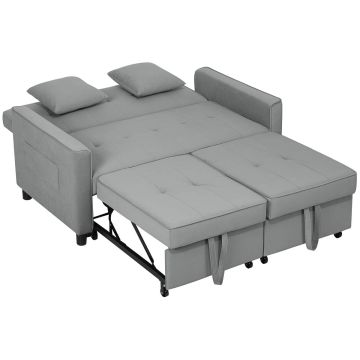 Sofa rozkładana, 4 funkcje, szara, 140,5 × 89 × 90,5 cm