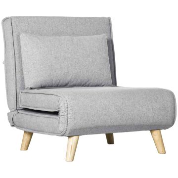 Sofa rozkładana, 6 pozycji oparcia, jasnoszara, 72 × 79 × 78 cm