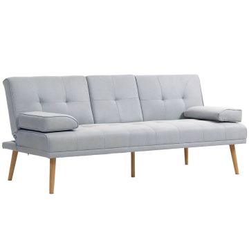 Диван-кровать Homcom 181x77x78см, серо-светло-коричневого цвета