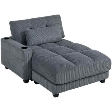 Sofa rozkładana z uchwytami na kubki, 147 × 114 × 86 cm