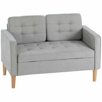Sofa z pojemnikiem Homcom 117x62x78cm, szara/jasnobrązowa
